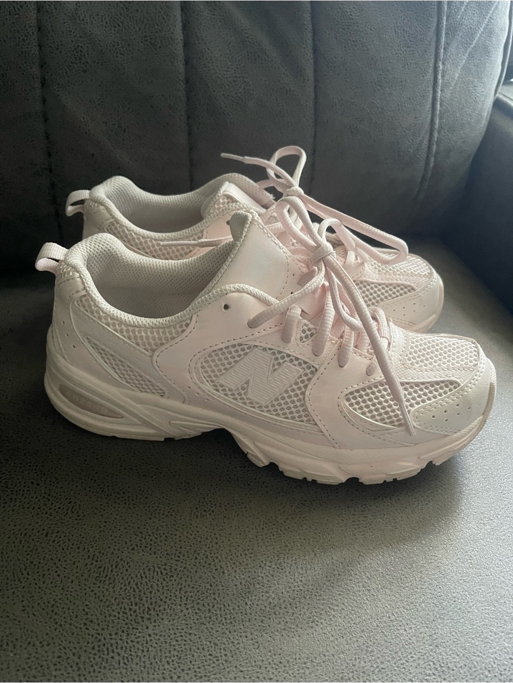 New Balance Women's Light Pink and White Athletic Sneakers